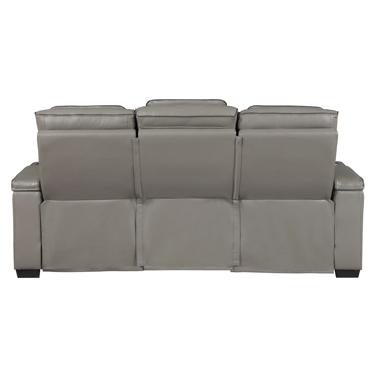 Cyber Power Double Reclining Sofa with Center Drop-Down Cup Holders, Power Headrests, Storage Arms(Top and Side) ,Cup holders, Reading Lights, Wireless Charger, Air Massage, Heat, LED Lighting and Charging Ports