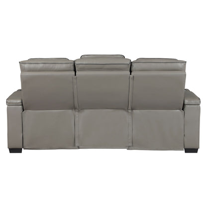 Cyber Power Double Reclining Sofa with Center Drop-Down Cup Holders, Power Headrests, Storage Arms(Top and Side) ,Cup holders, Reading Lights, Wireless Charger, Air Massage, Heat, LED Lighting and Charging Ports