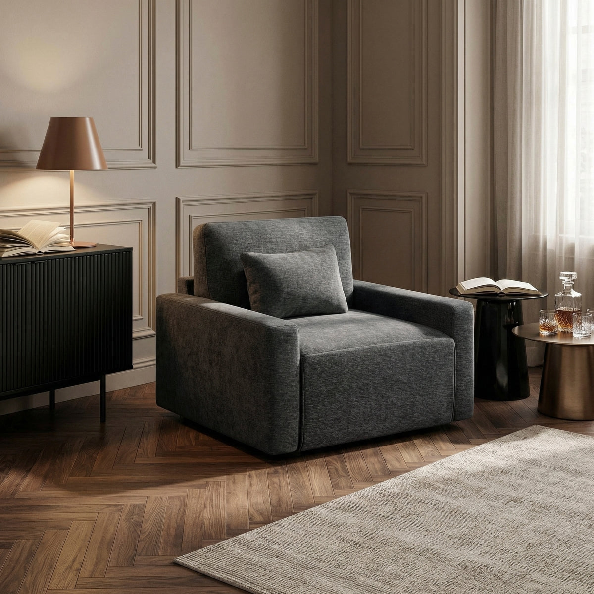 Cumulus Convertible Sleeper Chair with Charging Ports