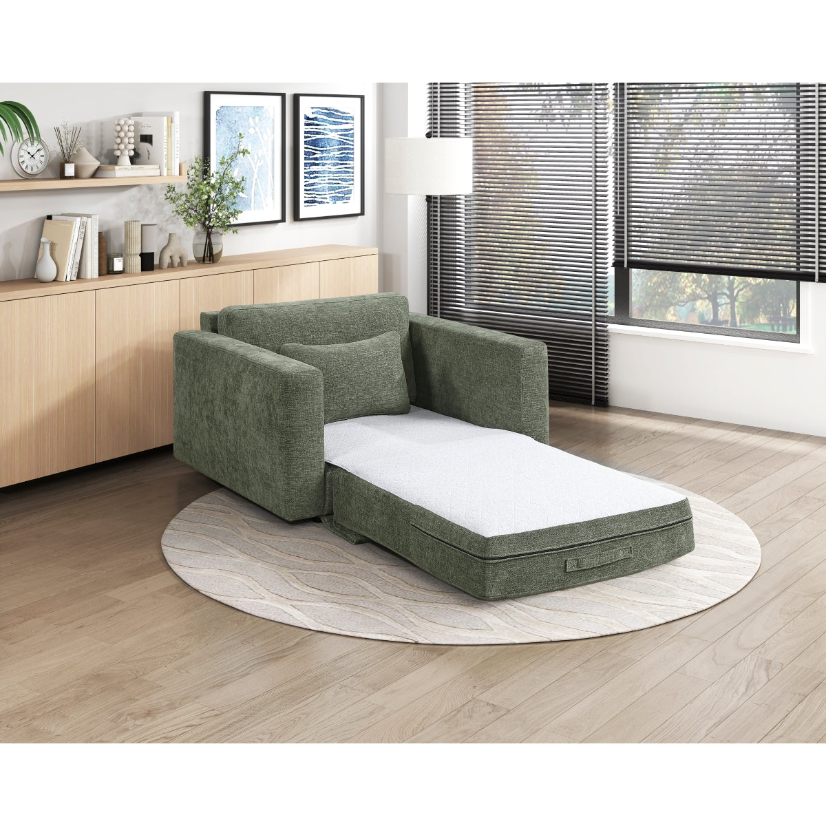 Cumulus Convertible Sleeper Chair with Charging Ports