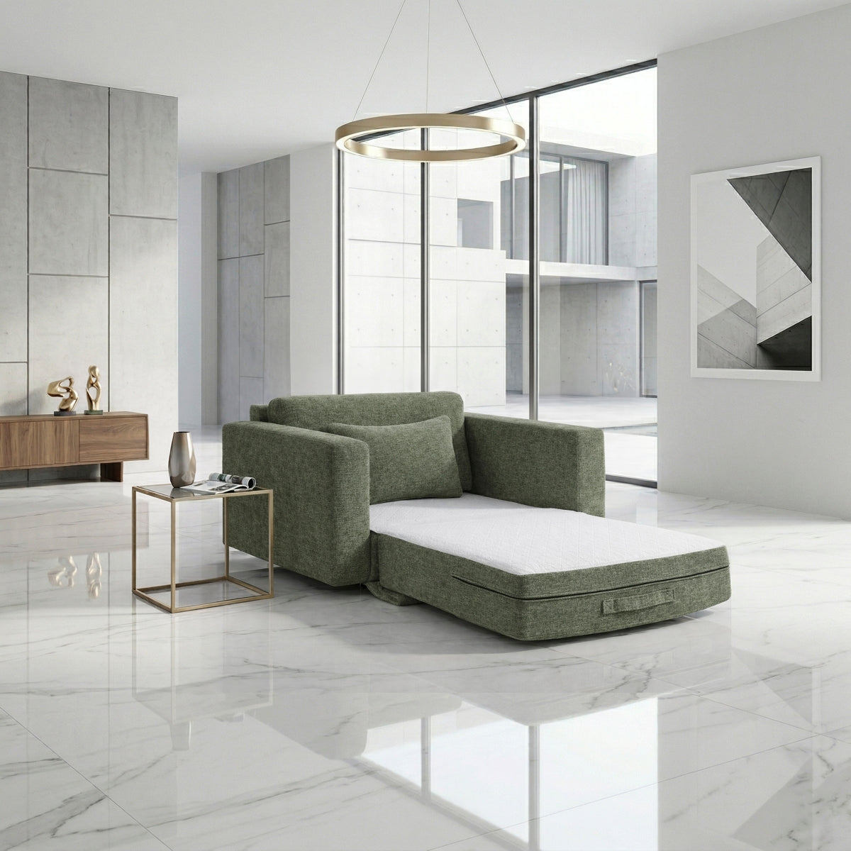 Cumulus Convertible Sleeper Chair with Charging Ports