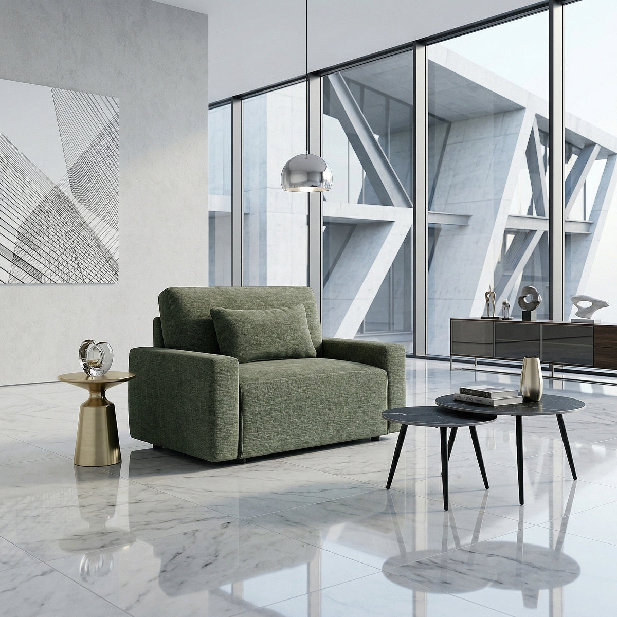 Cumulus Convertible Sleeper Chair with Charging Ports