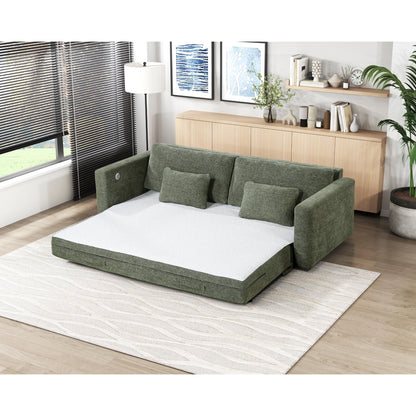 Cumulus Convertible Queen Sleeper Sofa with Charging Ports