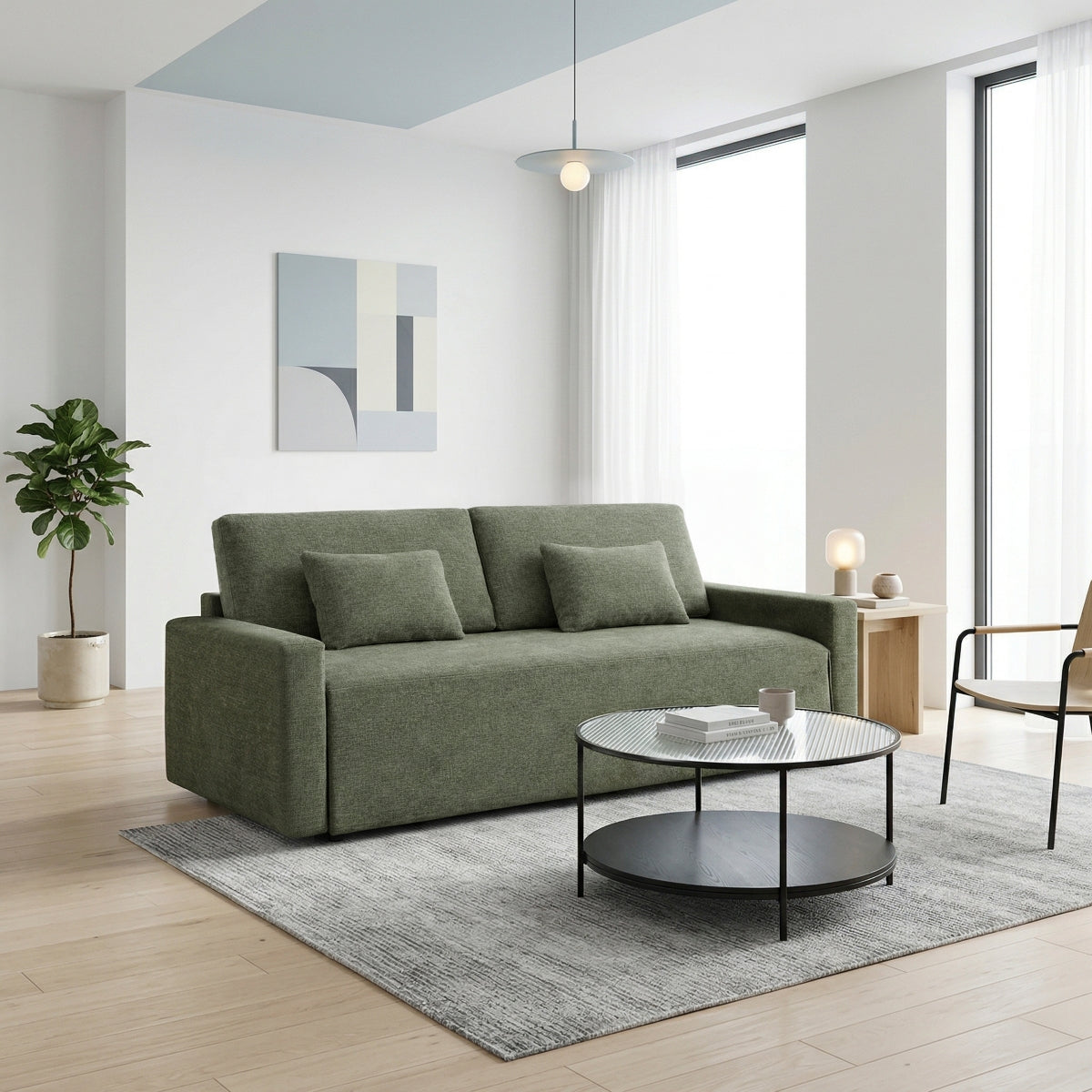 Cumulus Convertible Queen Sleeper Sofa with Charging Ports