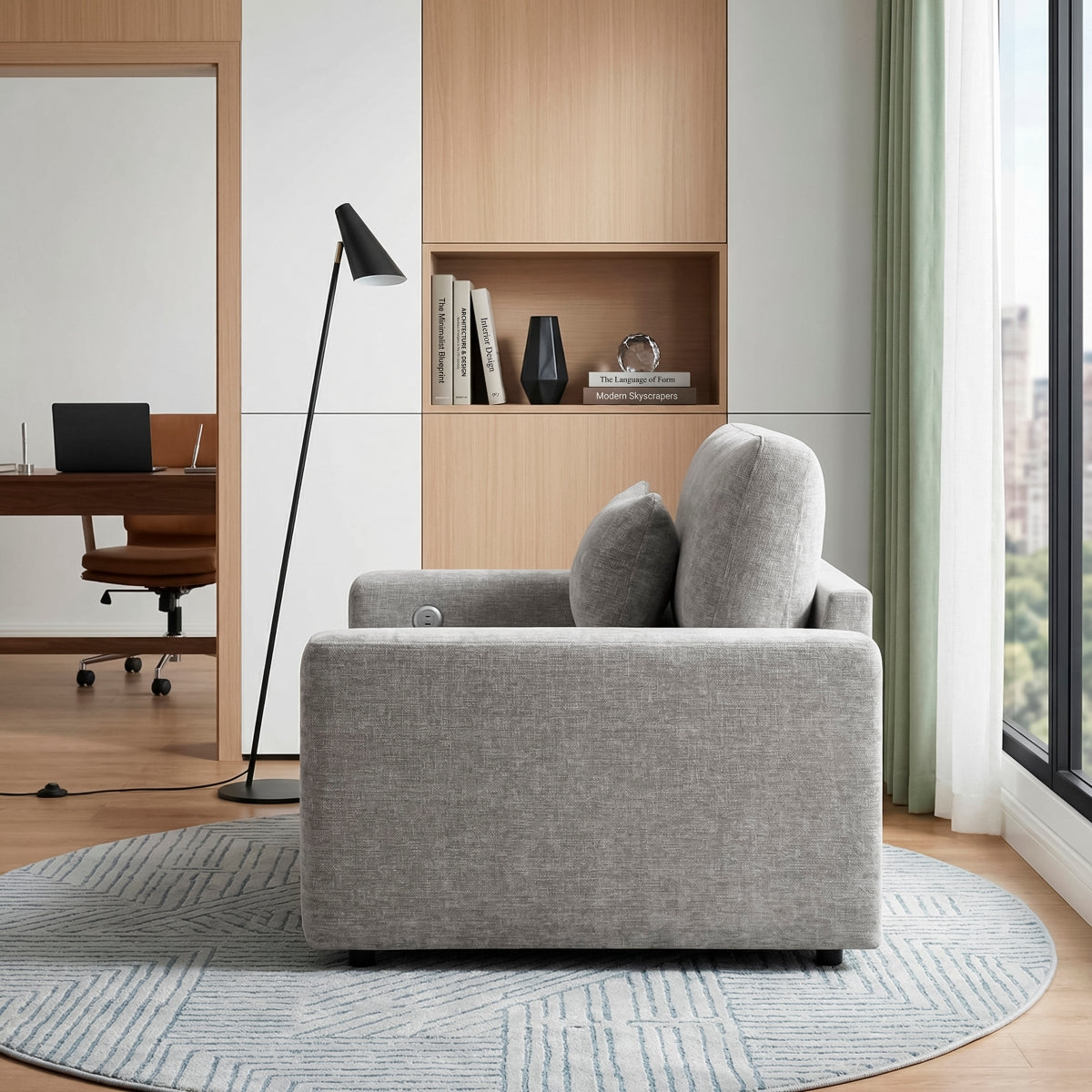 Cumulus Convertible Sleeper Chair with Charging Ports