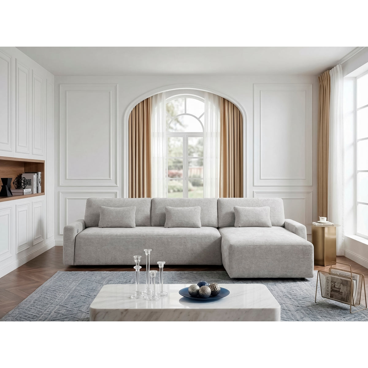 Cumulus 2-Piece Sectional with Convertible Queen Sleeper and Right Side Chaise