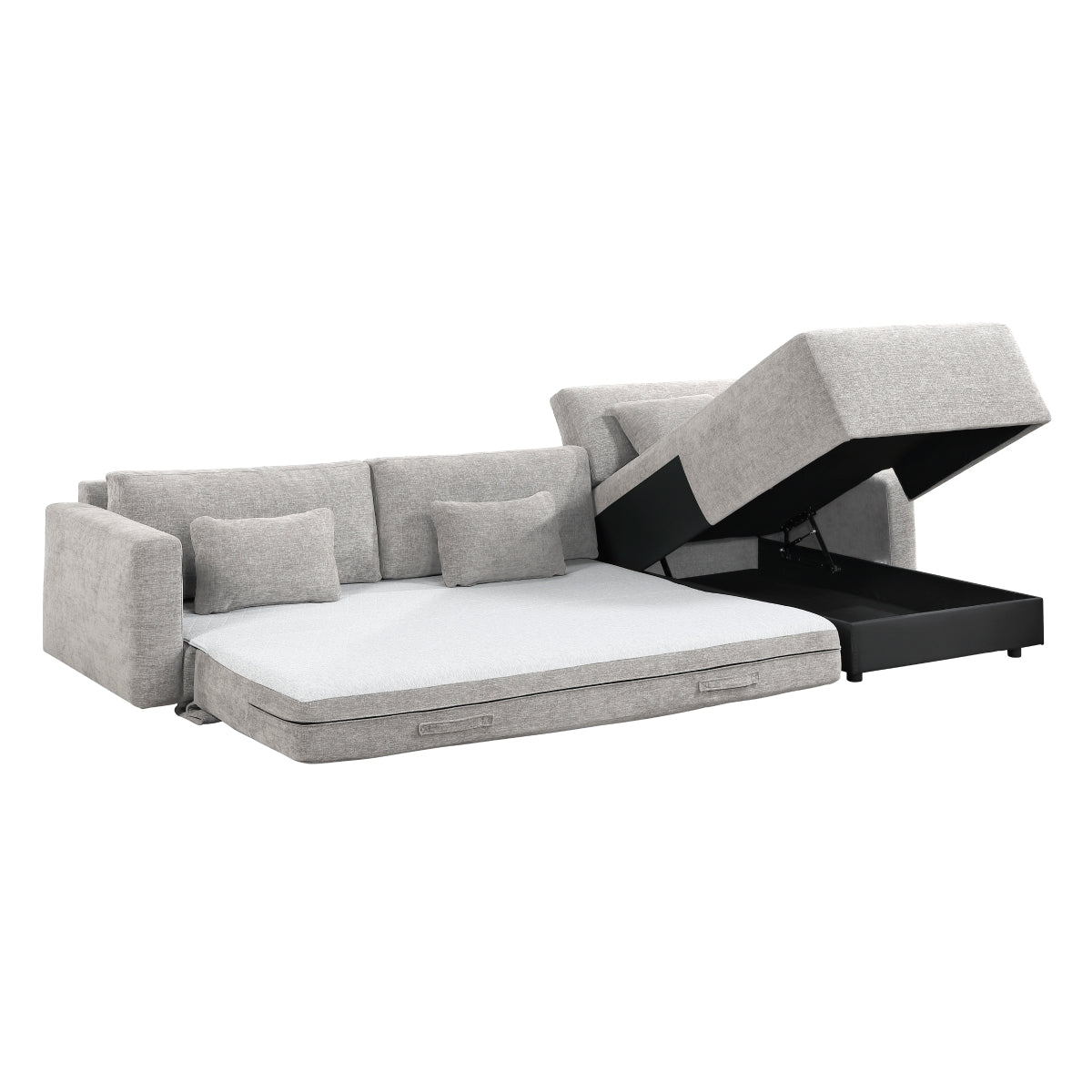 Cumulus 2-Piece Sectional with Convertible Queen Sleeper and Right Side Chaise