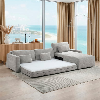 Cumulus 2-Piece Sectional with Convertible Queen Sleeper and Right Side Chaise