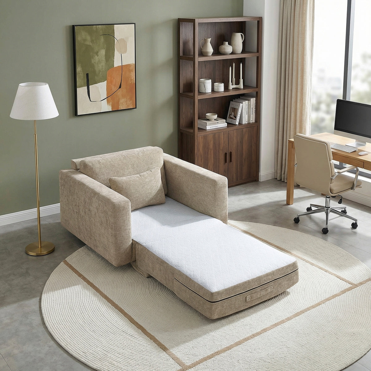 Cumulus Convertible Sleeper Chair with Charging Ports