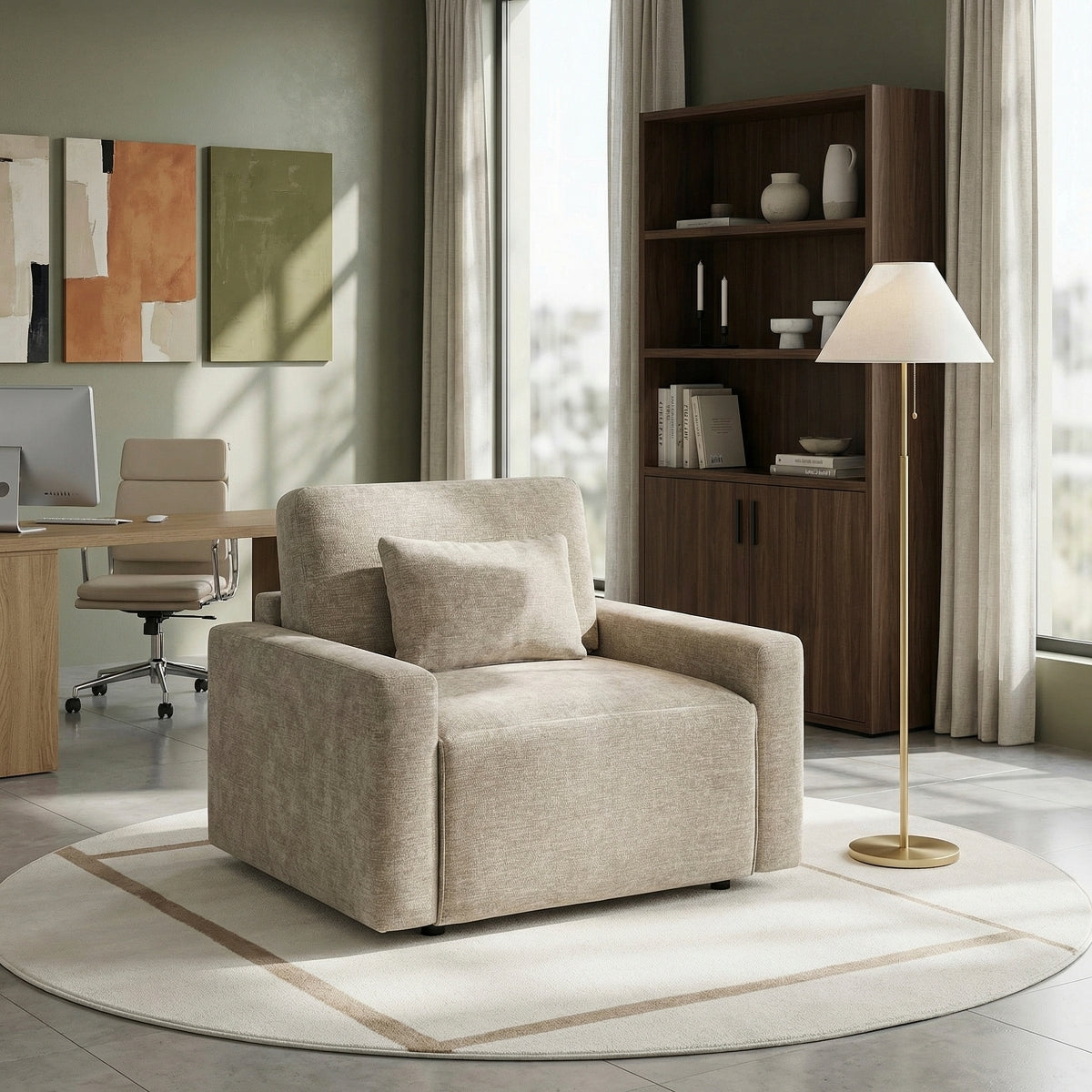 Cumulus Convertible Sleeper Chair with Charging Ports