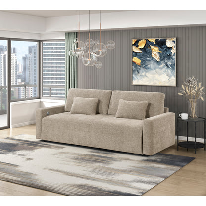 Cumulus Convertible Queen Sleeper Sofa with Charging Ports