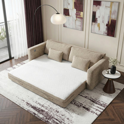 Cumulus Convertible Queen Sleeper Sofa with Charging Ports