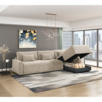 Cumulus 2-Piece Sectional with Convertible Queen Sleeper and Right Side Chaise