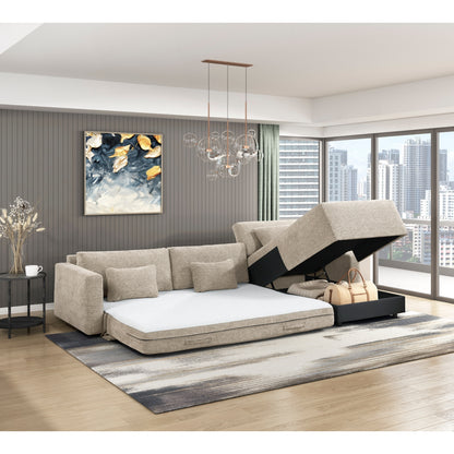 Cumulus 2-Piece Sectional with Convertible Queen Sleeper and Right Side Chaise