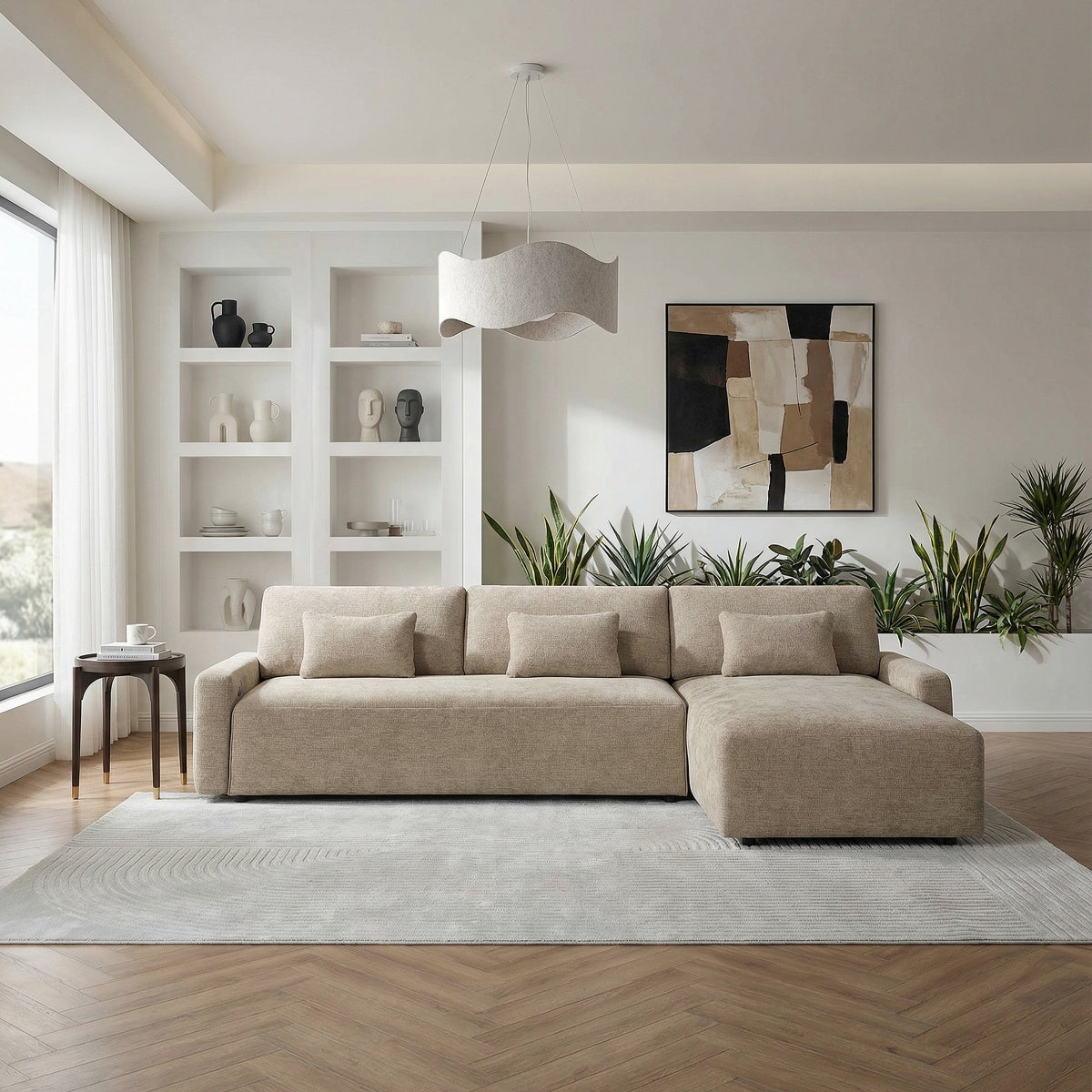 Cumulus 2-Piece Sectional with Convertible Queen Sleeper and Right Side Chaise