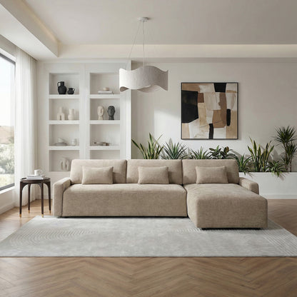 Cumulus 2-Piece Sectional with Convertible Queen Sleeper and Right Side Chaise