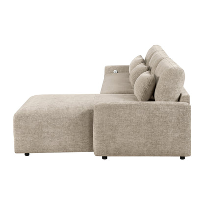 Cumulus 2-Piece Sectional with Convertible Queen Sleeper and Right Side Chaise