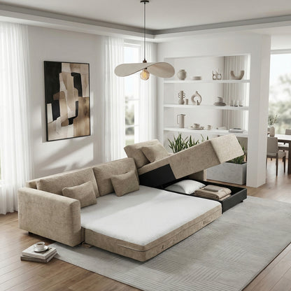 Cumulus 2-Piece Sectional with Convertible Queen Sleeper and Right Side Chaise