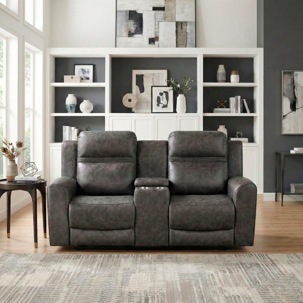Hearth Double Reclining Love Seat with Center Console