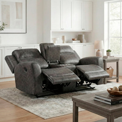 Hearth Double Reclining Love Seat with Center Console