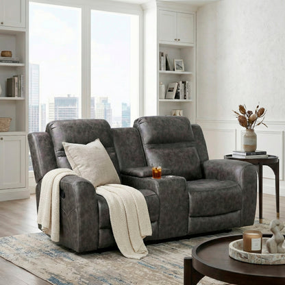 Hearth Double Reclining Love Seat with Center Console