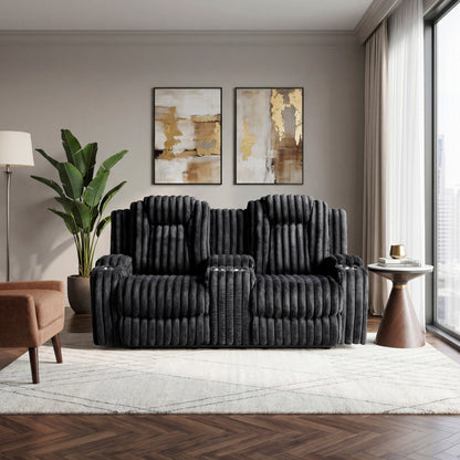 Phyllis Double Reclining Love Seat with Center Console and Cup Holders