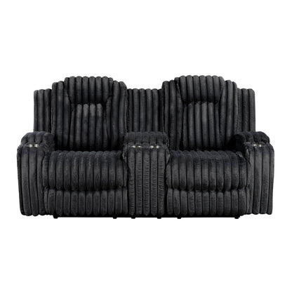 Phyllis Double Reclining Love Seat with Center Console and Cup Holders