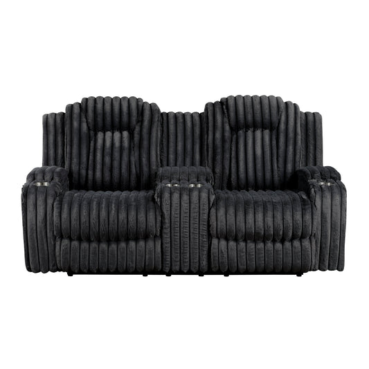 Phyllis Double Reclining Love Seat with Center Console and Cup Holders