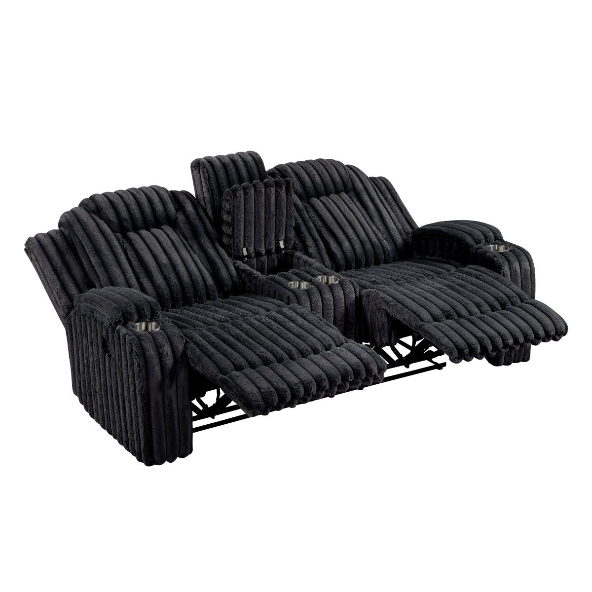 Phyllis Double Reclining Love Seat with Center Console and Cup Holders