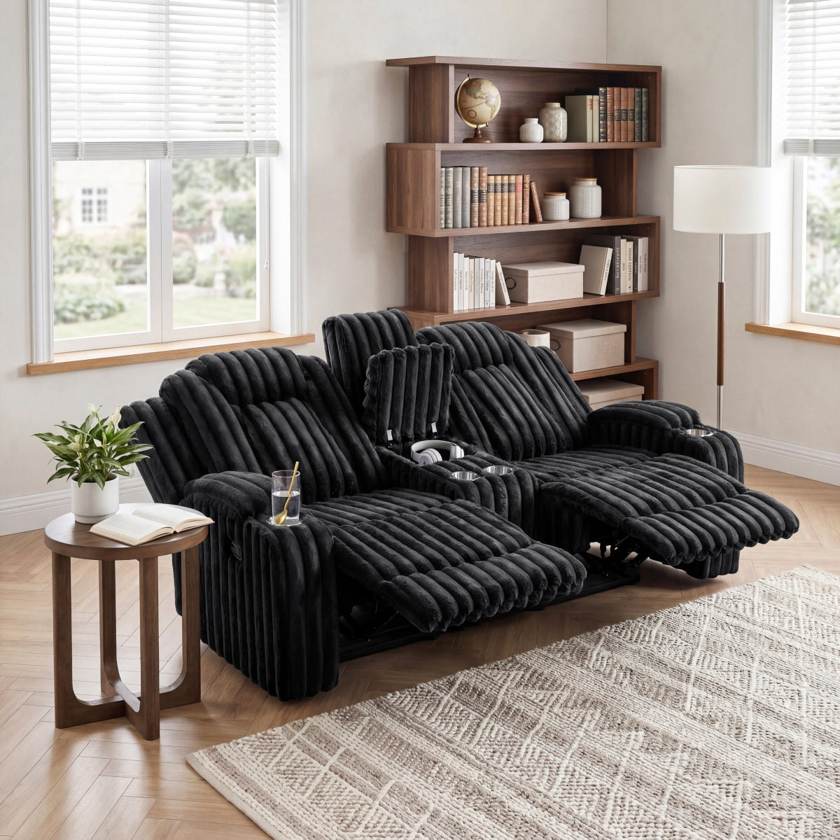 Phyllis Double Reclining Love Seat with Center Console and Cup Holders