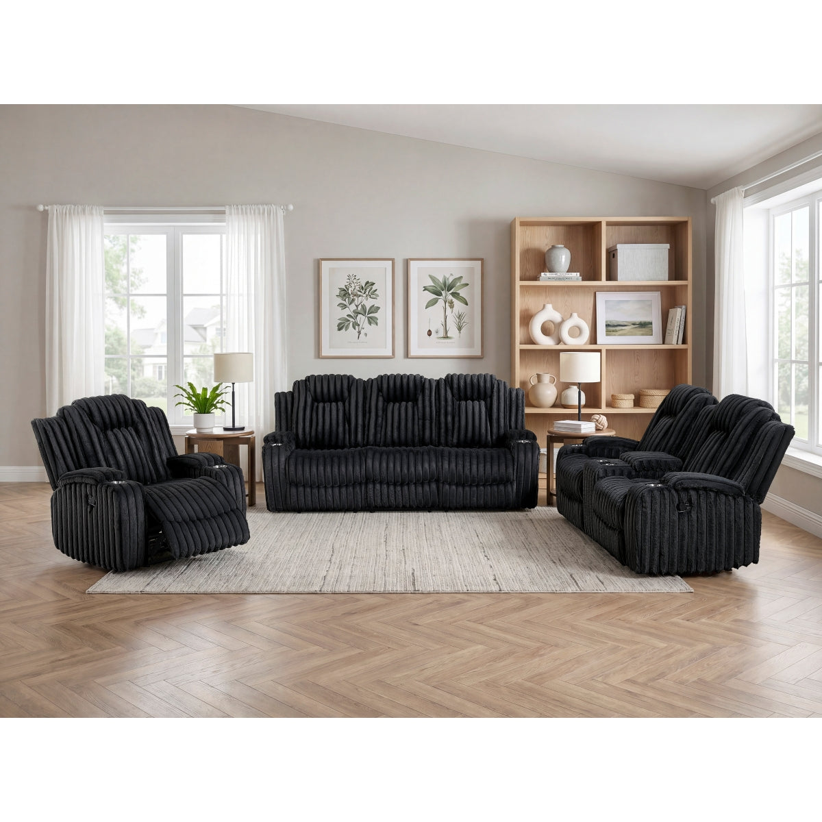 Phyllis Double Reclining Sofa with Cup Holders