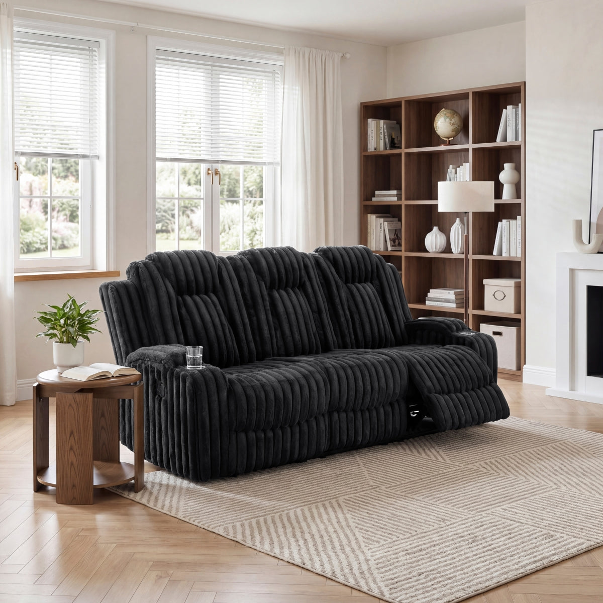 Phyllis Double Reclining Sofa with Cup Holders