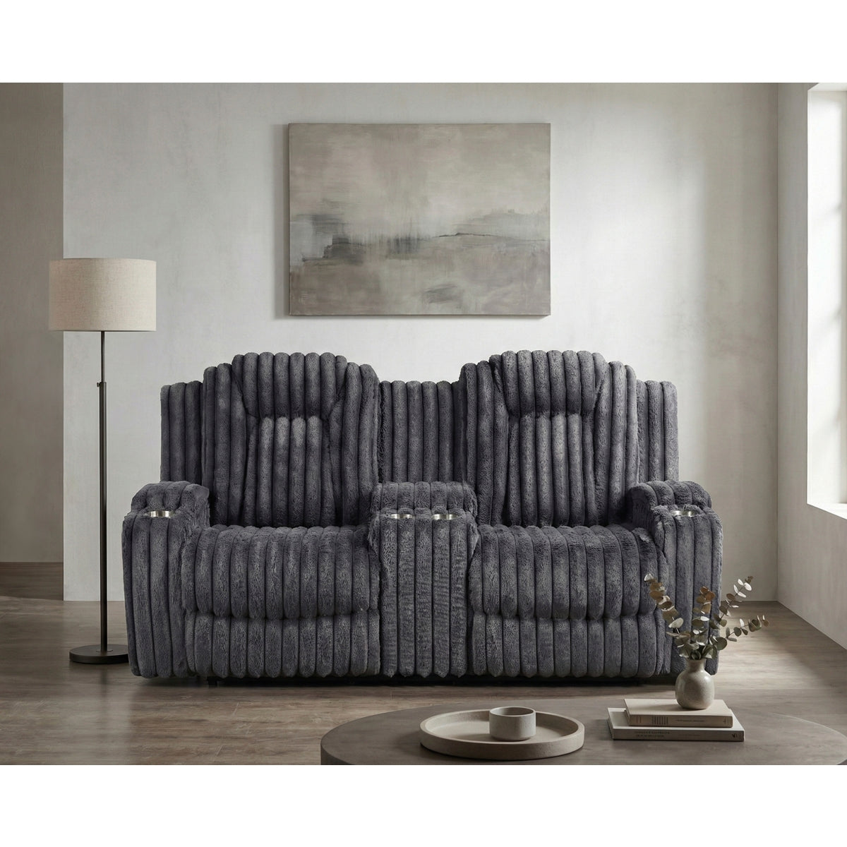 Phyllis Double Reclining Love Seat with Center Console and Cup Holders