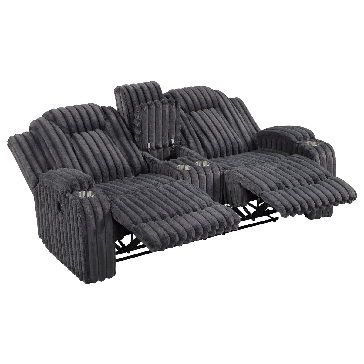 Phyllis Double Reclining Love Seat with Center Console and Cup Holders
