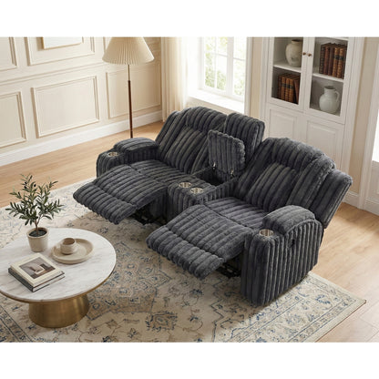 Phyllis Double Reclining Love Seat with Center Console and Cup Holders