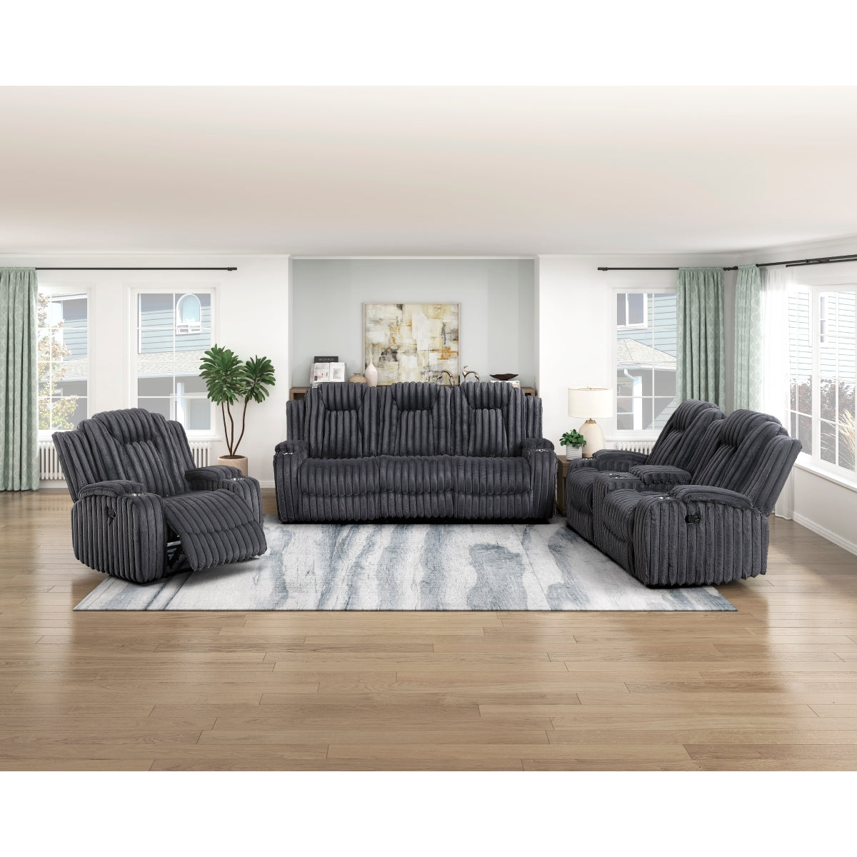Phyllis Double Reclining Love Seat with Center Console and Cup Holders