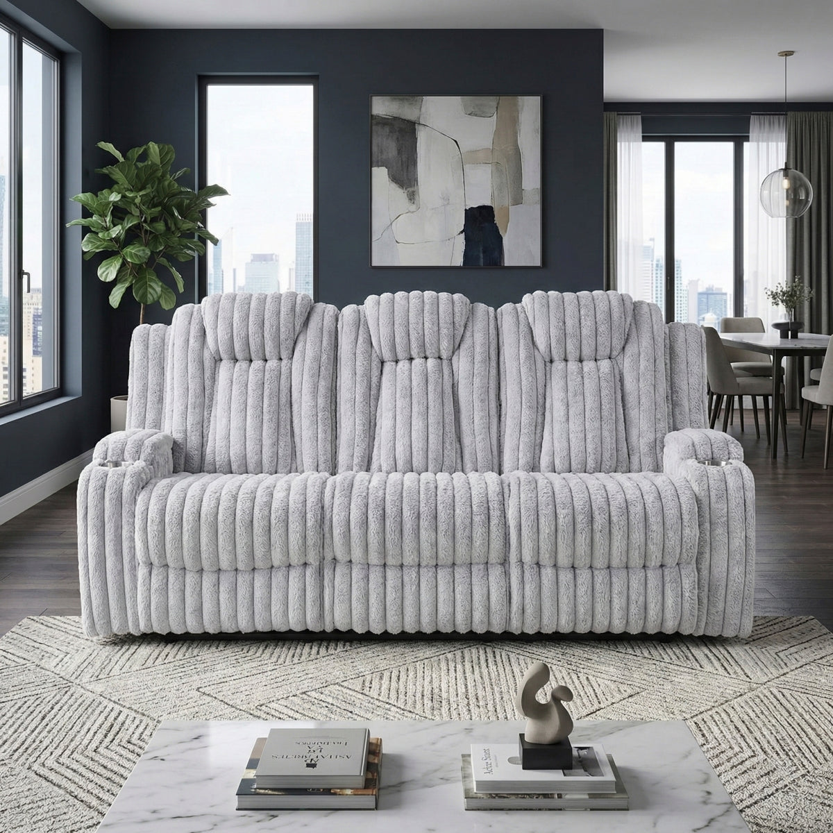 Phyllis Double Reclining Sofa with Cup Holders