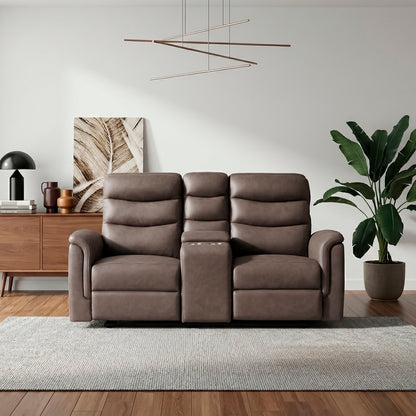 Metric Double Glider Reclining Love Seat with Center Console