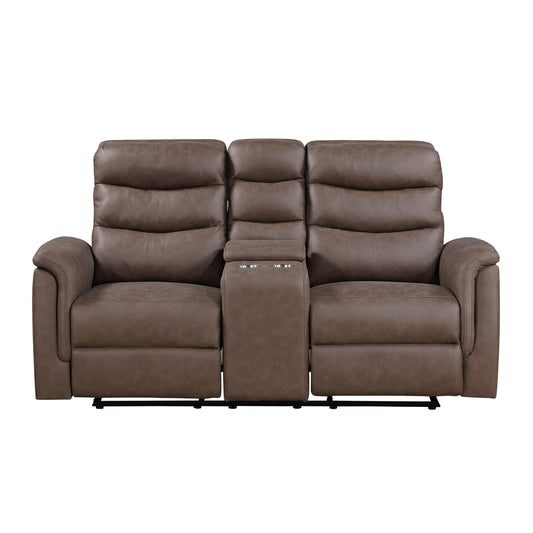 Metric Double Glider Reclining Love Seat with Center Console