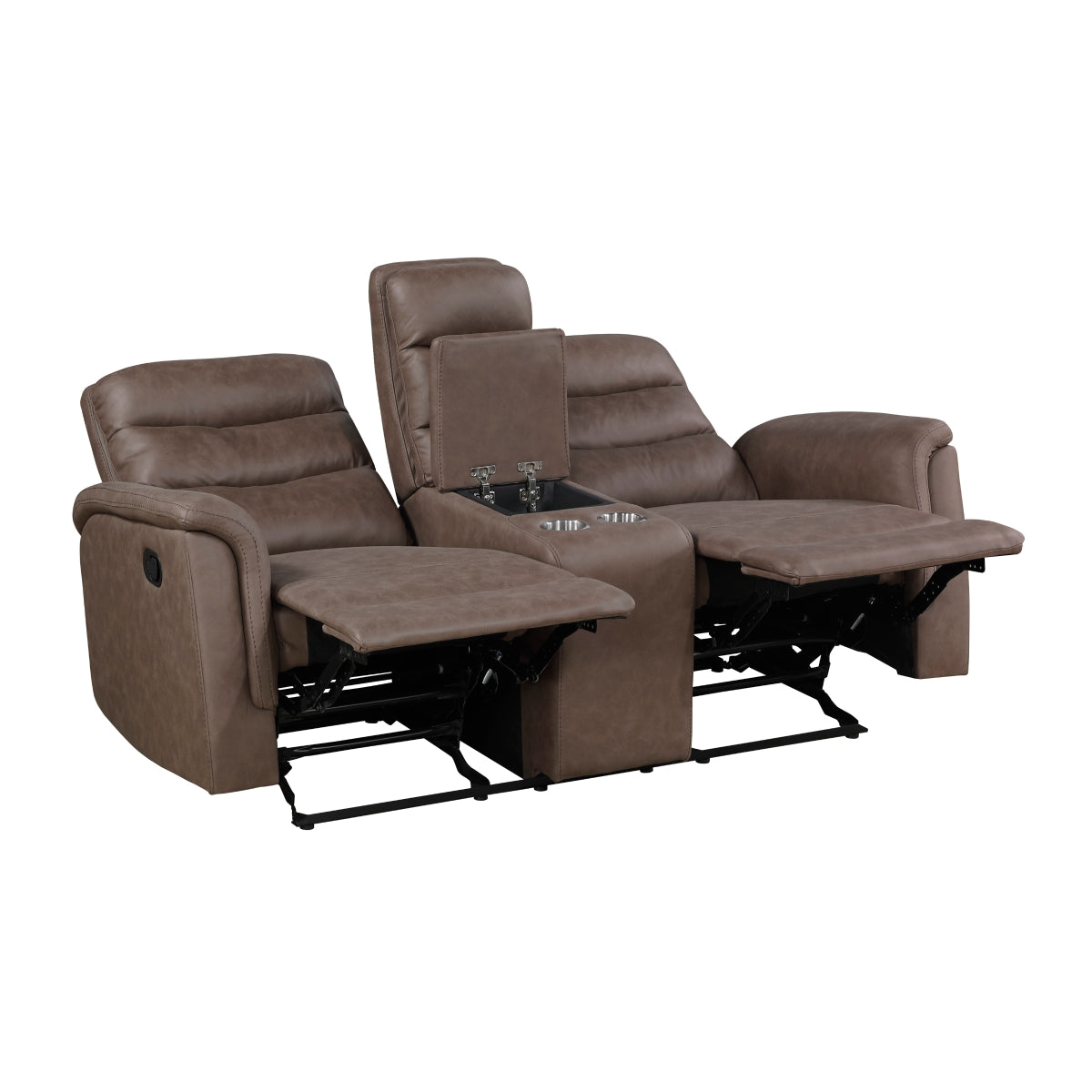 Metric Double Glider Reclining Love Seat with Center Console