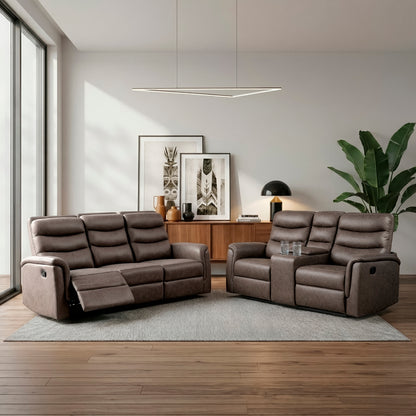 Metric Double Glider Reclining Love Seat with Center Console