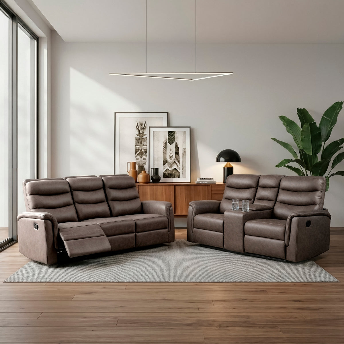 Metric 2-Piece Living Room Set (Sofa and Love Seat)