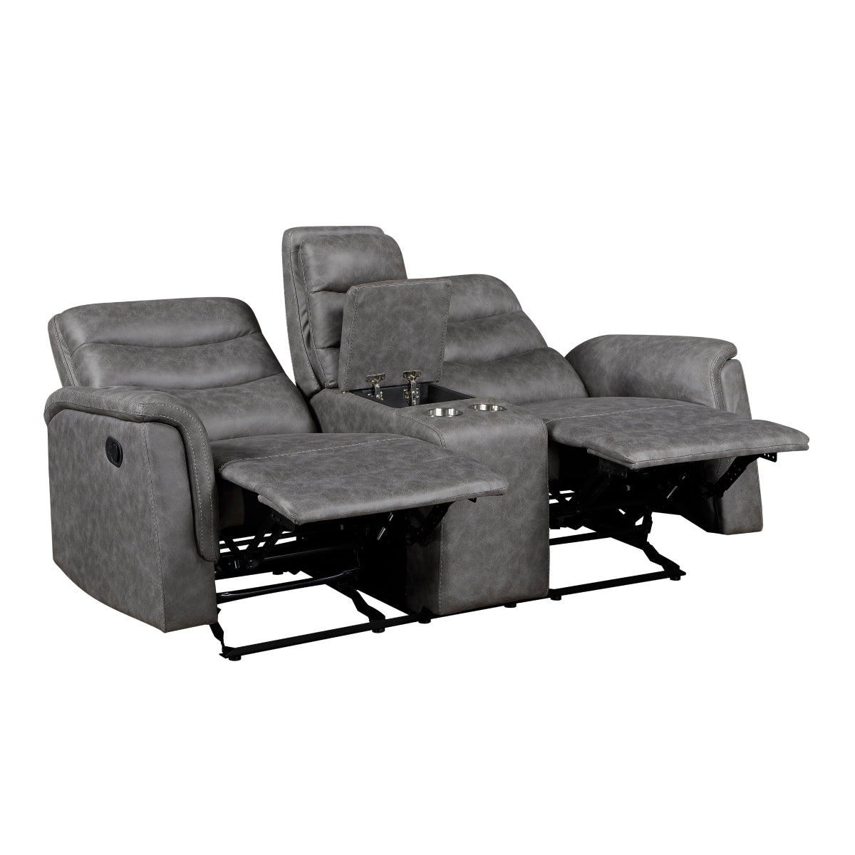 Metric Double Glider Reclining Love Seat with Center Console
