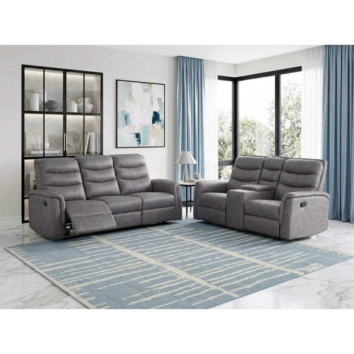 Metric 2-Piece Living Room Set (Sofa and Love Seat)