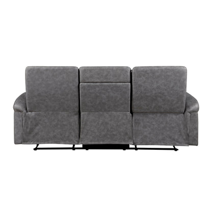 Metric Double Reclining Sofa with Drop-down Cup Holders