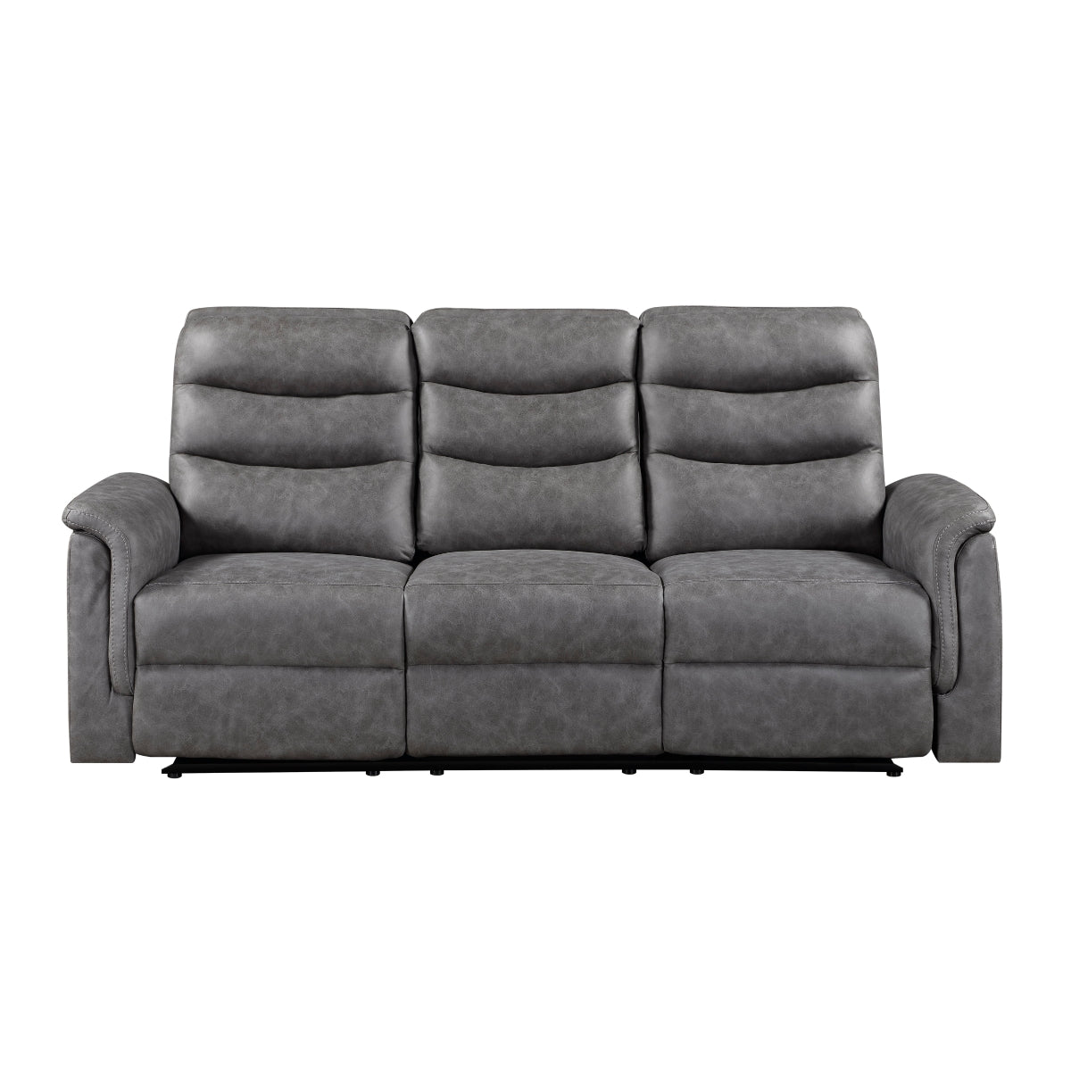 Metric Double Reclining Sofa with Drop-down Cup Holders