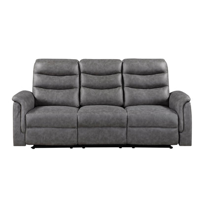 Metric Double Reclining Sofa with Drop-down Cup Holders