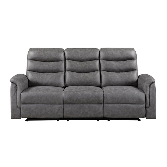 Metric Double Reclining Sofa with Drop-down Cup Holders