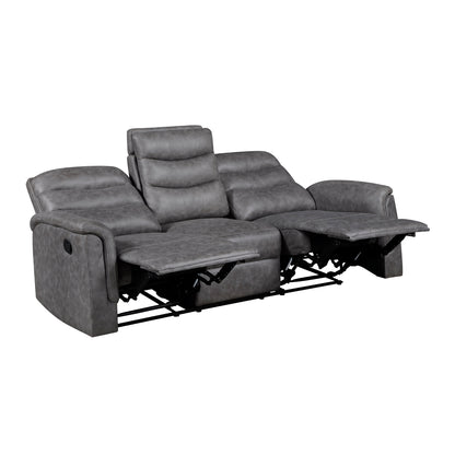 Metric Double Reclining Sofa with Drop-down Cup Holders