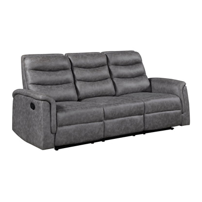 Metric Double Reclining Sofa with Drop-down Cup Holders